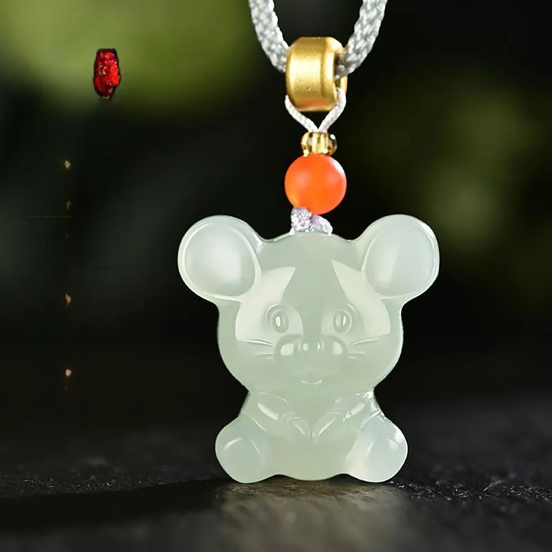 KUNYUYAO Hetian Jade Pendants White Jade/Pale Greenish White Jade Unisex-31