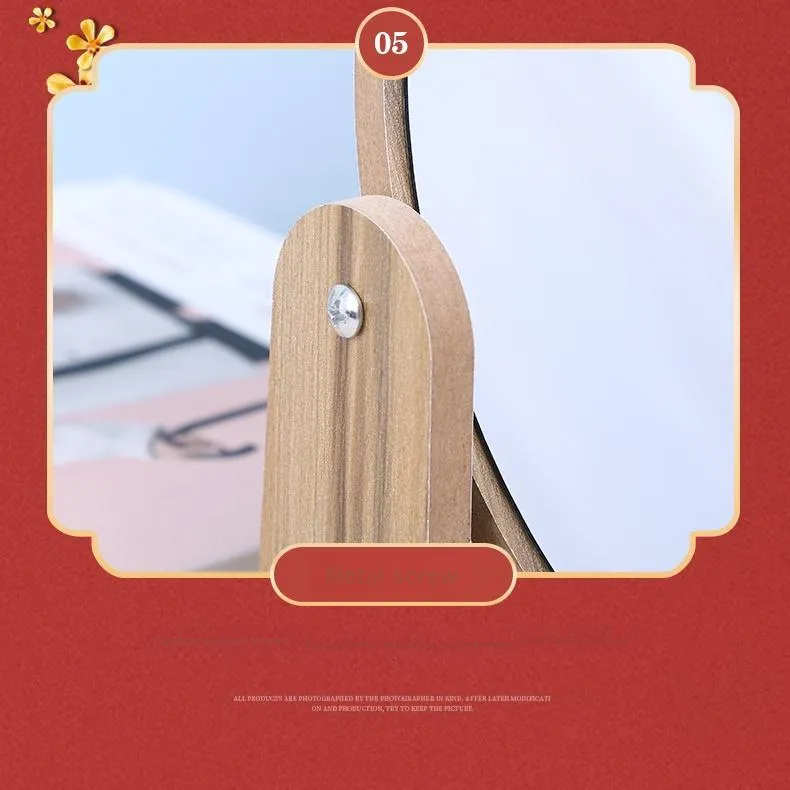 Sweet Pillow House Portable Wooden Rotatable Make Up Mirrors Toilet-2