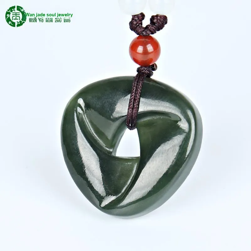 WANYUHUN Hetian Jade Pendants Green Jade Unisex-7