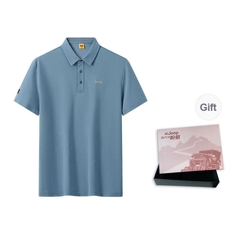 Jeep Small Logo Business Loose Fit Short Sleeved Casual Polo Shirt Unisex-12