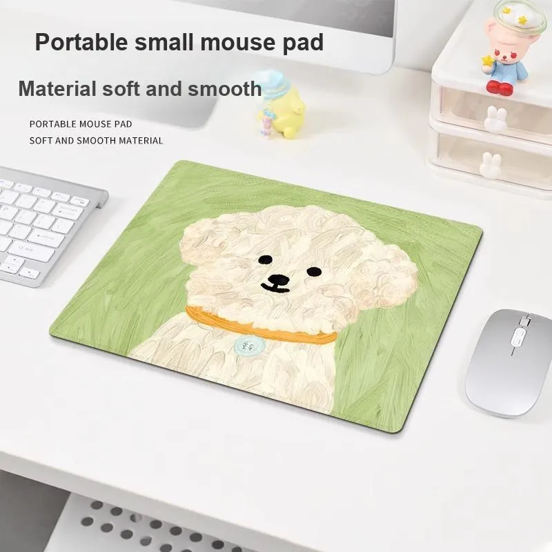 Beams Cute Puppy Small Size Computer Desk Pad Gaming Mat Slip Resistant Edge Trimmed Thickened Esports Mouse Pads-10