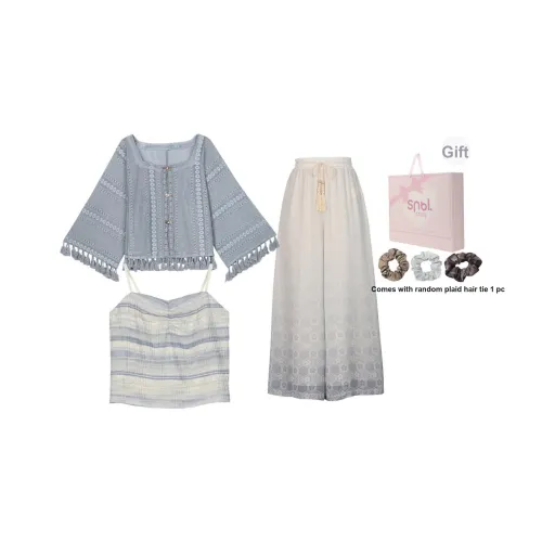 Snbl Камисоль+Брюки+Внешняя рубашка Женские Повседневные костюмы