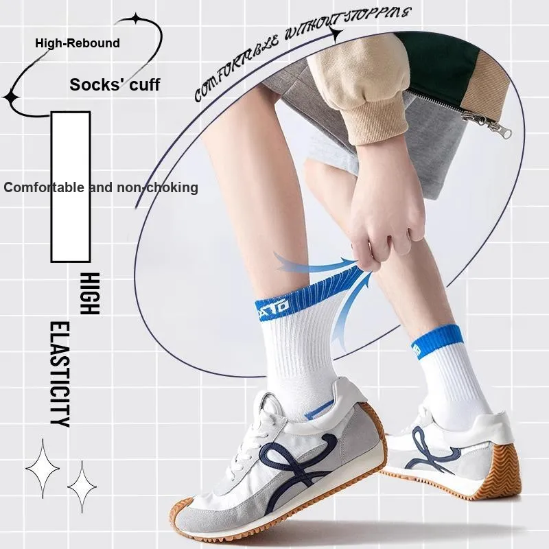 LUOLIAN Mid Calf Socks Unisex 5 Pack-57