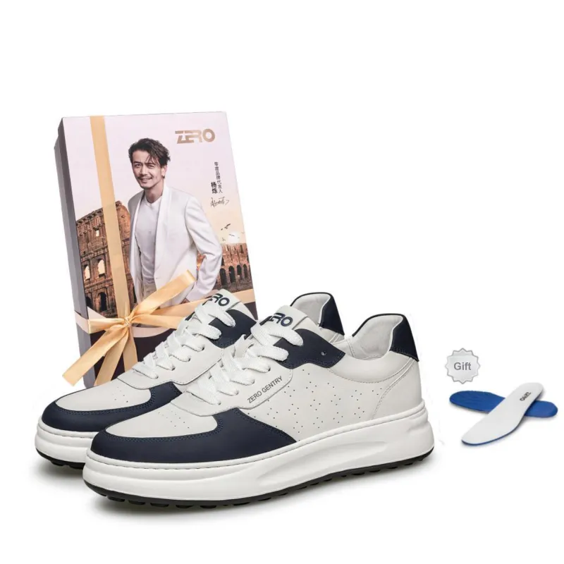 ZRO Skateboard Shoes Men Low Top White/White Gray/White Blue-0