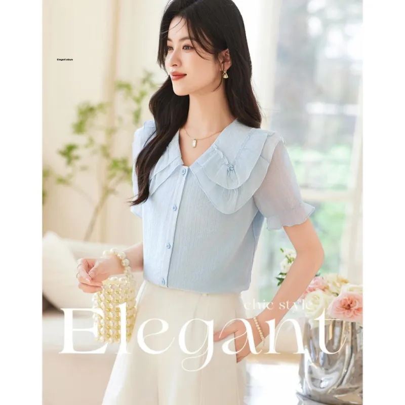 Like The Age Of Water Summer Shirt Women's Blue-5