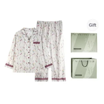 Xuan Liang Pajama Set Women's Gift Box Set Dark Purple