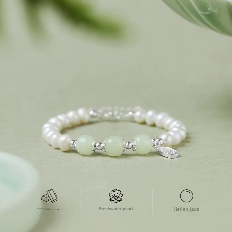 Royal Heaven's Choice Bracelets Pale Greenish White Jade Unisex-1