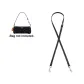 Black Adjustable 94-123cm Crossbody Shoulder Strap with White Buckle