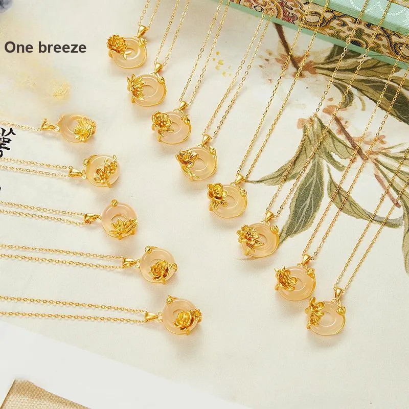 MAMADESHOUHU Chalcedony Jade Necklaces Women's-87