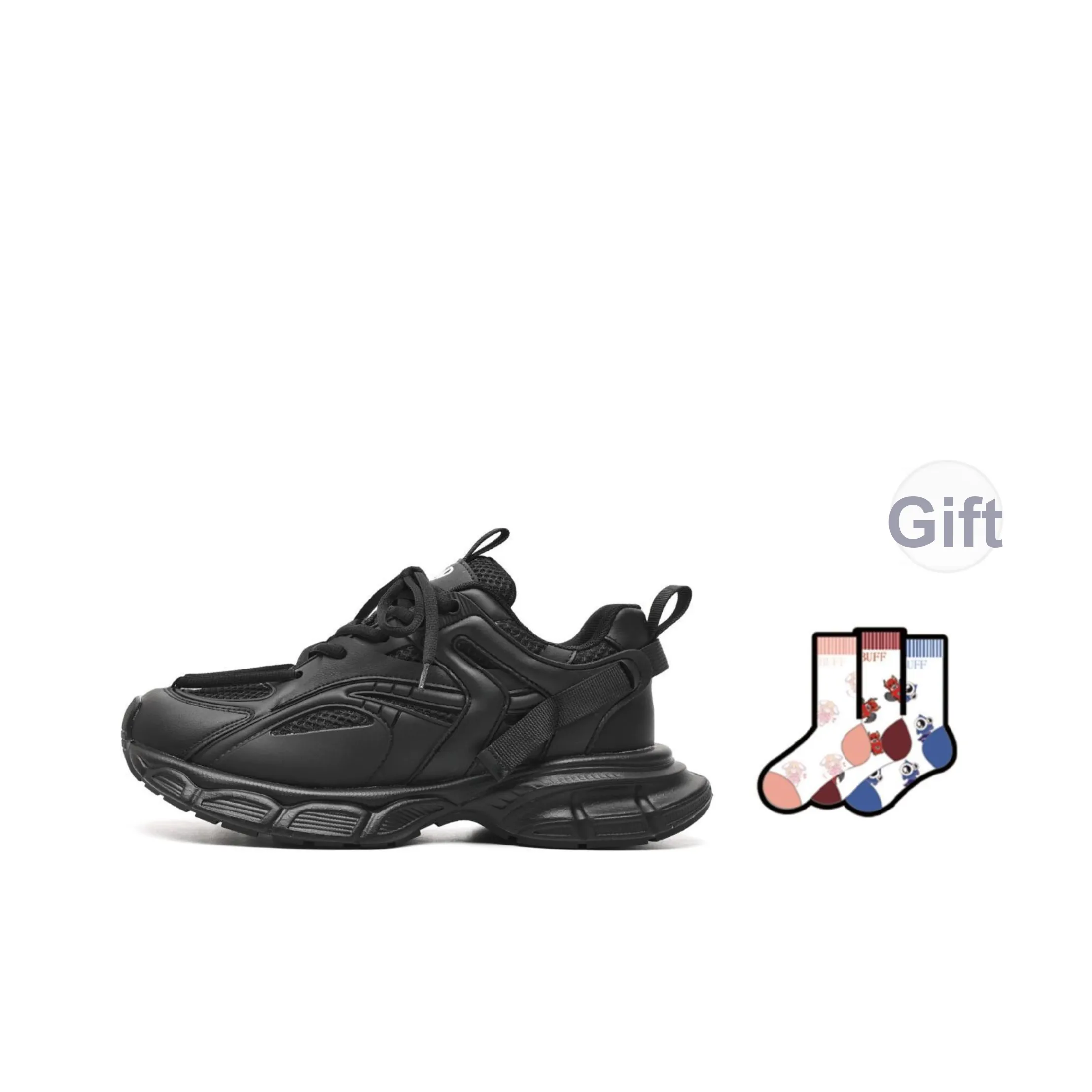 BUFFALO BOUND Chunky Sneakers Men Low Top Black