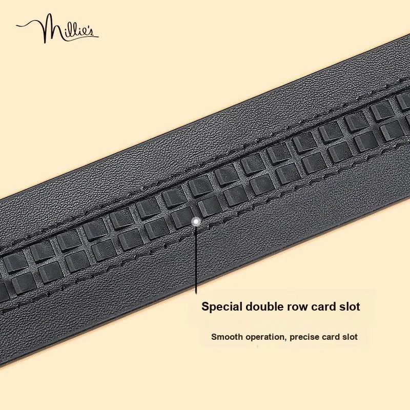 MILLIE'S Cow Split Leather Belts Men's Width 3.4cm-5