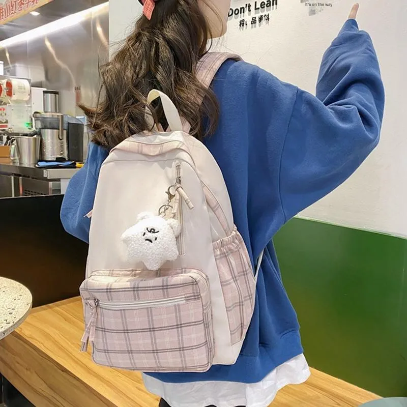 MARKANGARO Fabric Backpacks Large Size Women's Pink-7