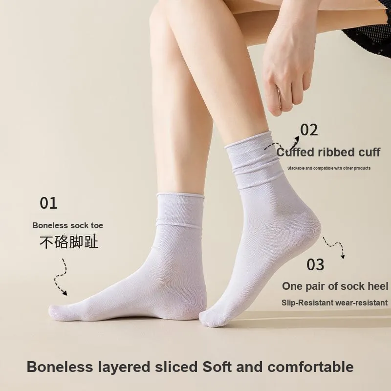 MIIOW Mid Calf Socks Women's 4 Pack-26