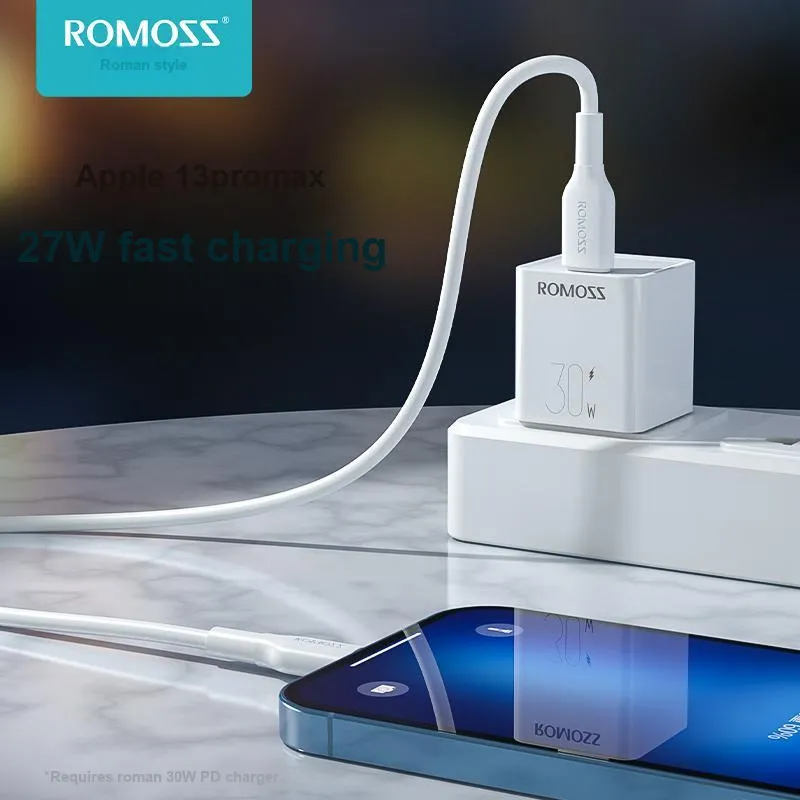ROMOSS CB12 0.2/1/1.5/2.0m A To Lightning Type C To Lightning Safe Fast Charging No Damage To Device Apple Cable-7