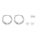 Mobius Loop Hoop Earrings Silver (Includes Stud Earrings)