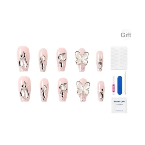 Oeiez Сверкающий страз Бабочка False Nail Средний LADDER Flashing 20 мм