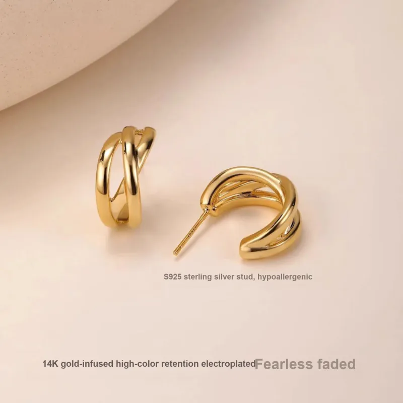 WAW Gold Plated Copper Earrings Women's-1