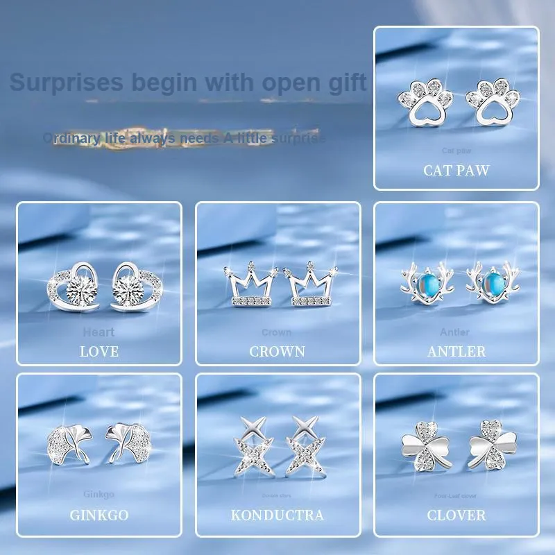 OWNCOOL S925 Silver Stud Earrings Unisex-3