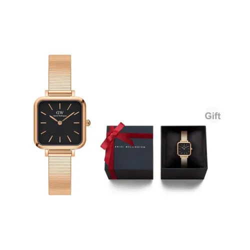 Daniel Wellington QUADRO Collection Женские часы Кварцевый механизм Ремешок из нержавеющей стали 22 мм Черный циферблат