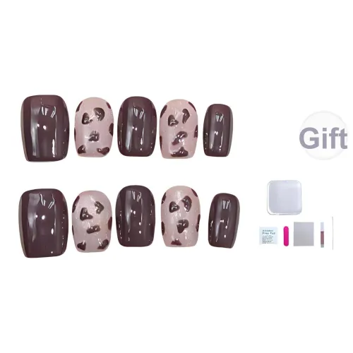 A Few More Cute Ручная работа Кошачий глаз Мокко Милый Пятно Леопардовый принт False Nail Короткий LADDER Шоколад Смудж Мелкие блестки