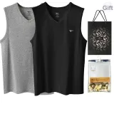 V-Neck 2 Pack (Black+Heather Gray) 2 Pcs, Easy to Wash!