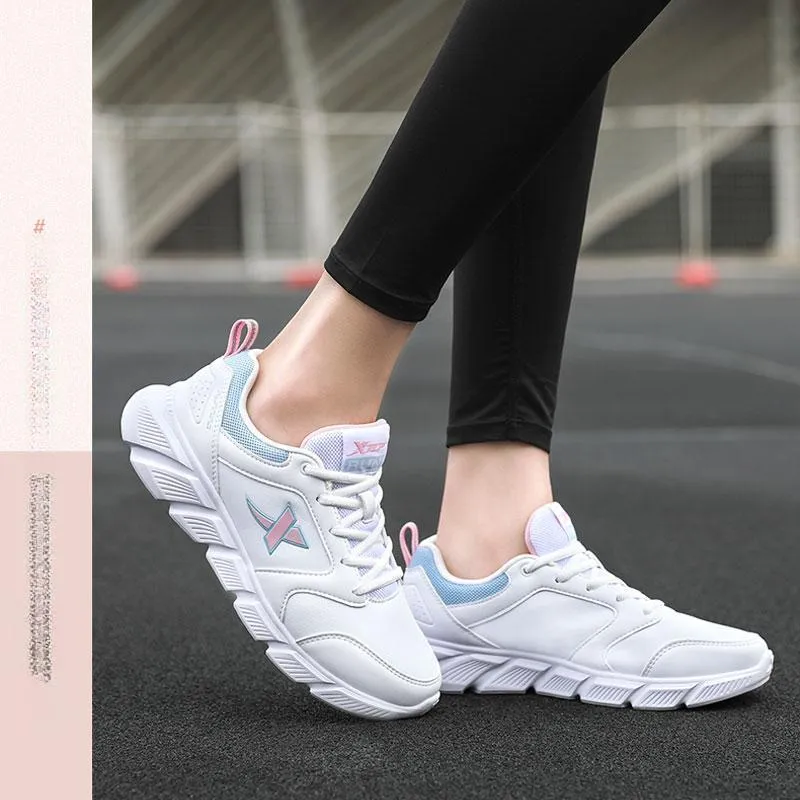 XTEP Slip Resistant Water Resistant Low Top Running Shoes Women's White-6