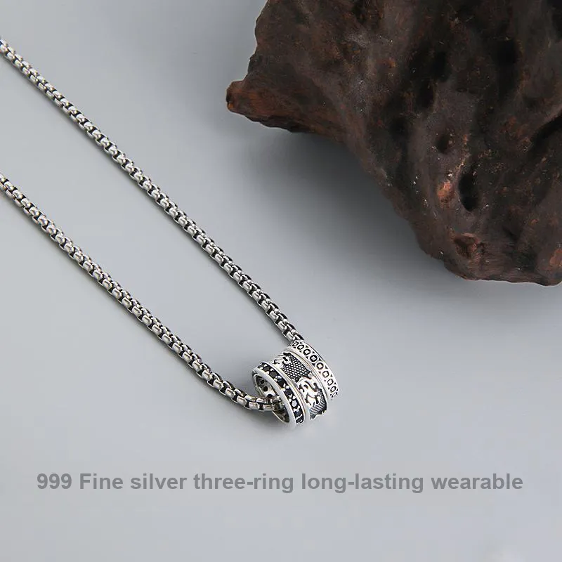 FOREVER MELODY 999 Fine Silver Necklaces Men's-3