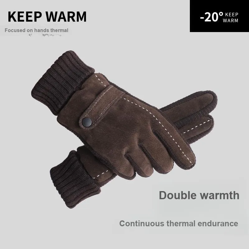 NANJIREN Pigskin Gloves Men's Black-3