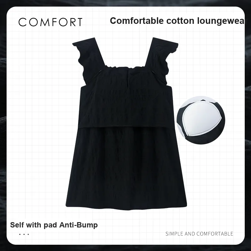 YUZHAOLIN Pajama Set Women's Black-3