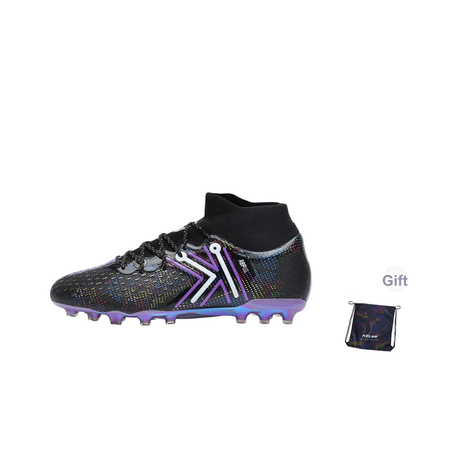 KELME Устойчивые к истиранию Поддержка Отскок Sub Топ Футбольные бутсы Унисекс Черный Фиолетовый