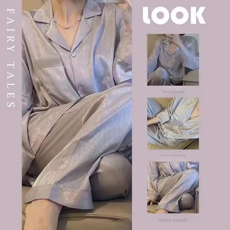 Qiao Ni Tong Pajama Set Women's Light Lavender-1
