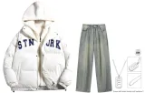 Set (Экрю Топ + Грязно-желтые Брюки) (Включает Ожерелье)