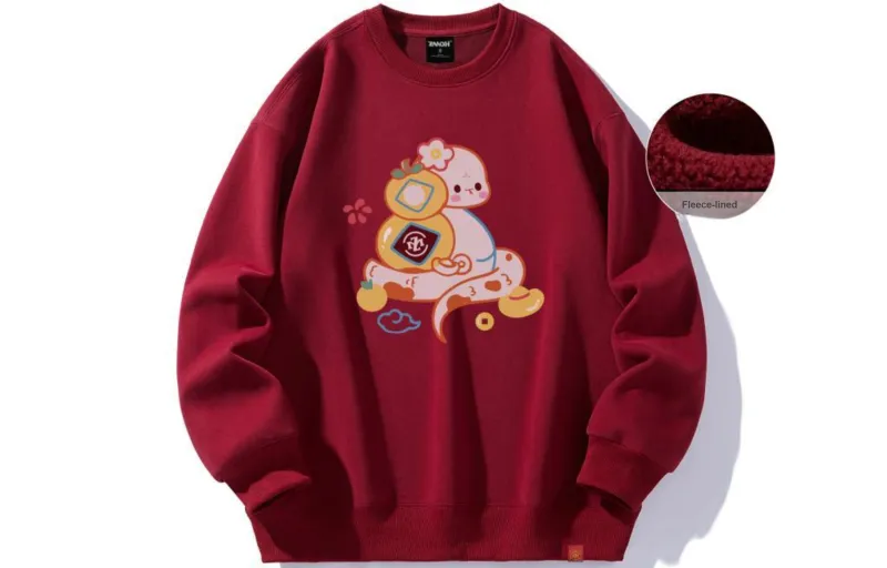ZMOH Fleece Lined Crew Neck Sweatshirt Unisex-1