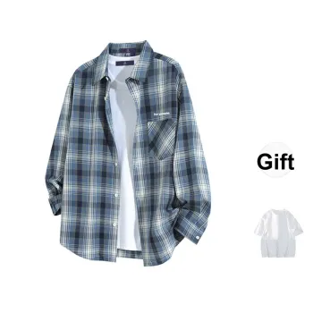 FAX FOR FMACM Shirt Unisex Gray Blue Plaid