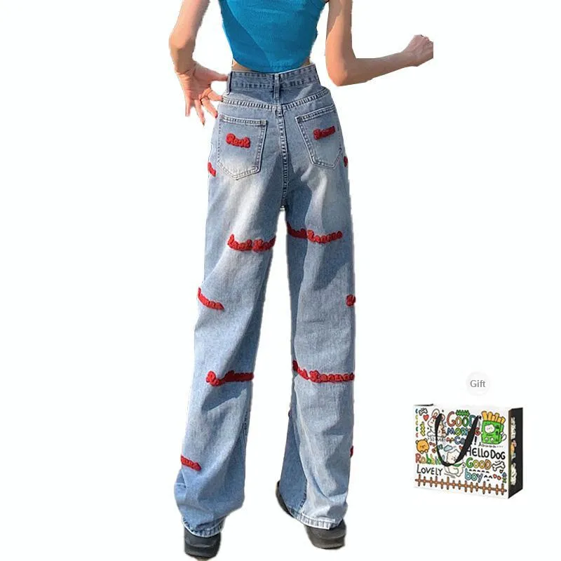 OURUOKE Jeans Women's Dusty Blue Includes Packaging-1