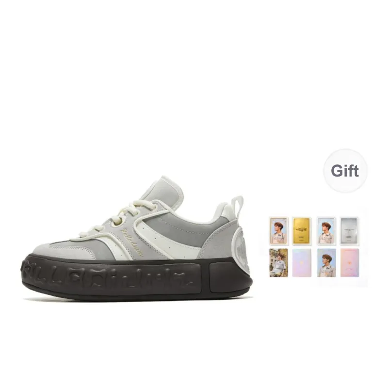 Palladium German Army Trainers Musical Note Shoes Wear Resistant Slip Resistant Low Top Skateboard Shoes Unisex Gray-8