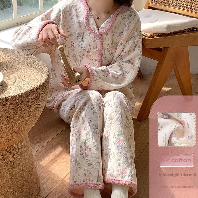 XIAFENYAN Pajama Set Women's Apricot-5