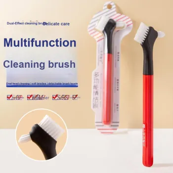 XIAONIULIXIANJI 1 Pack Double-Sided Dental Implant Toothbrush, Orthodontic Retainer Invisible Mouthguard Cleaning Brush