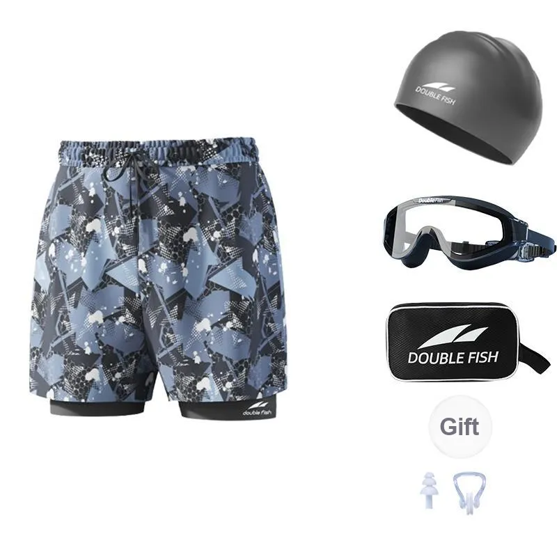 DOUBLEFISH Swimming Sets Polyester Elastane Beach Pool Snorkeling Men's-15