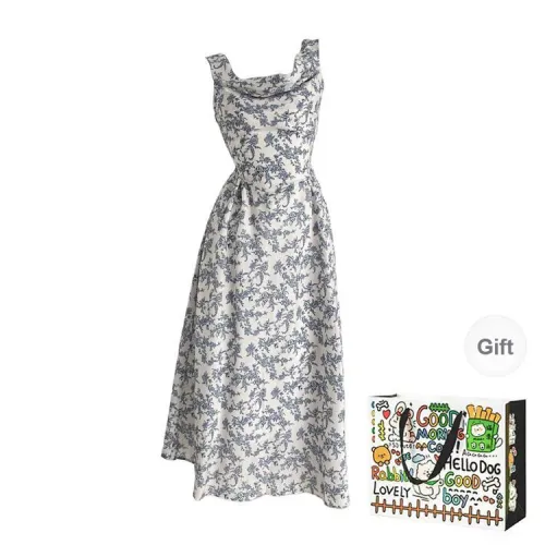 BVODE Sleeveless Dresses Women's Floral Shopping Bag