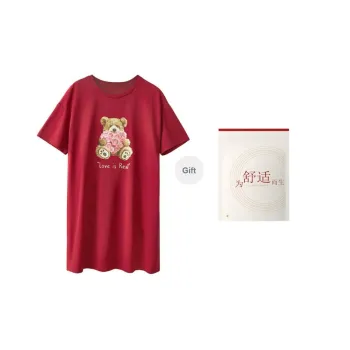 Red Beans At Home Nightgown Women's Shopping Bag Red