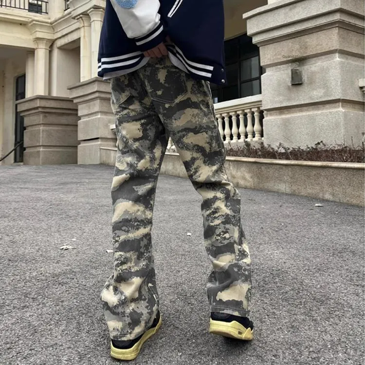 WELTER EXPERIMENT Jeans Unisex Camouflage Style-3
