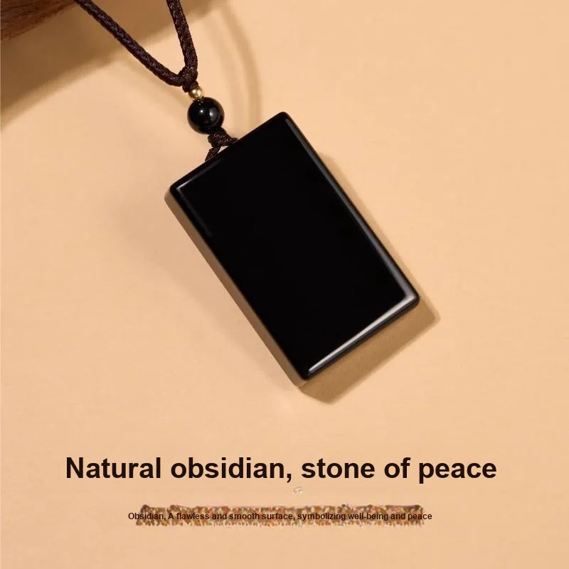 ZHIZUO Natural Obsidian Necklaces Unisex-2