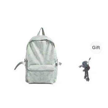 URBAN FOREST Nylon Fabric Backpack Unisex Black/Red/White/Green