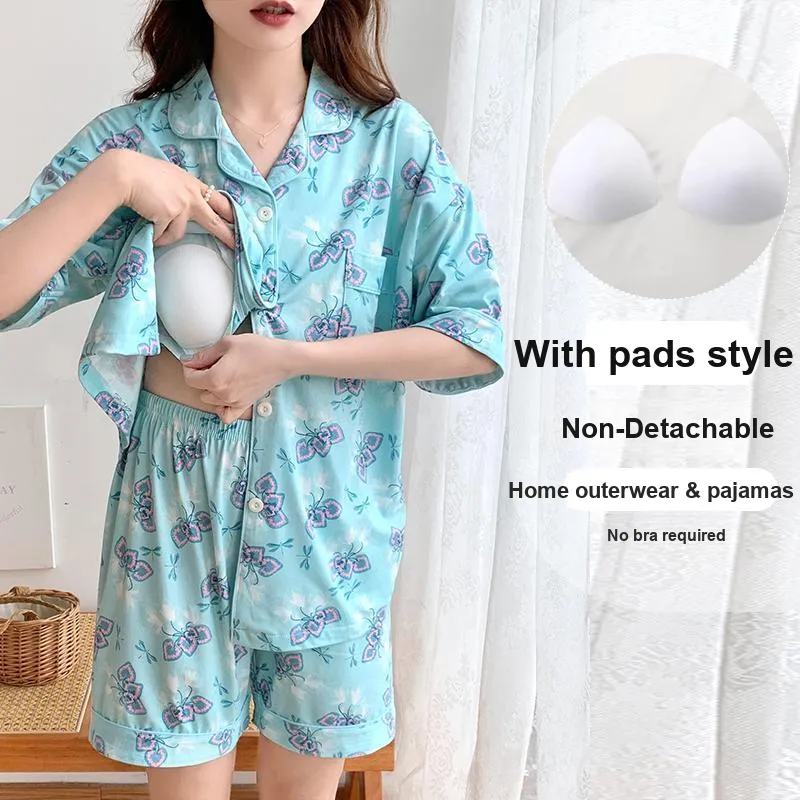 CAIHENGTONG Pajama Set Women's Dragonfly Floral-1