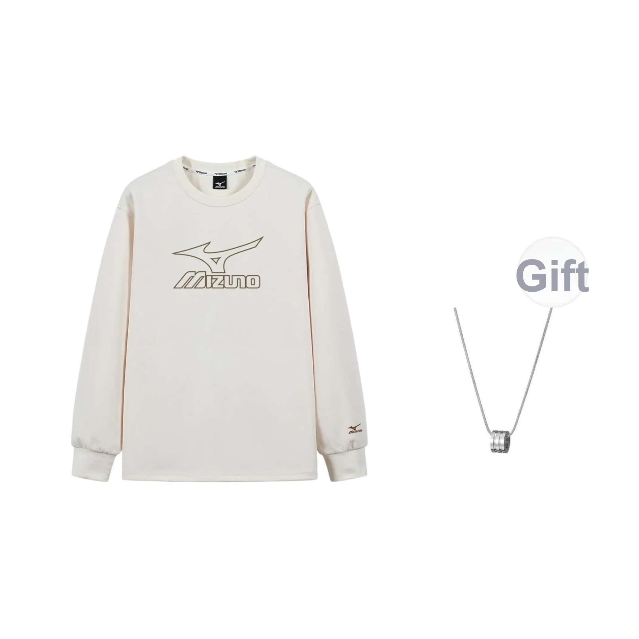 Mizuno Толстовка Мужская Бежевая Желтая С ожерельем