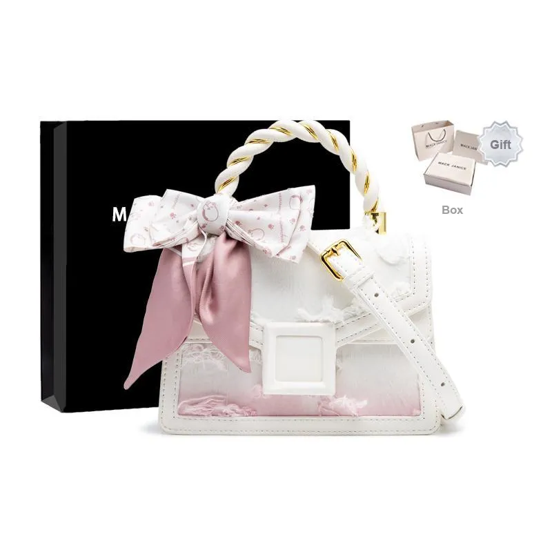 MACKJANICE Canvas Kelly Bag, Shoulder Bag, Handbag Women's Milk White-31