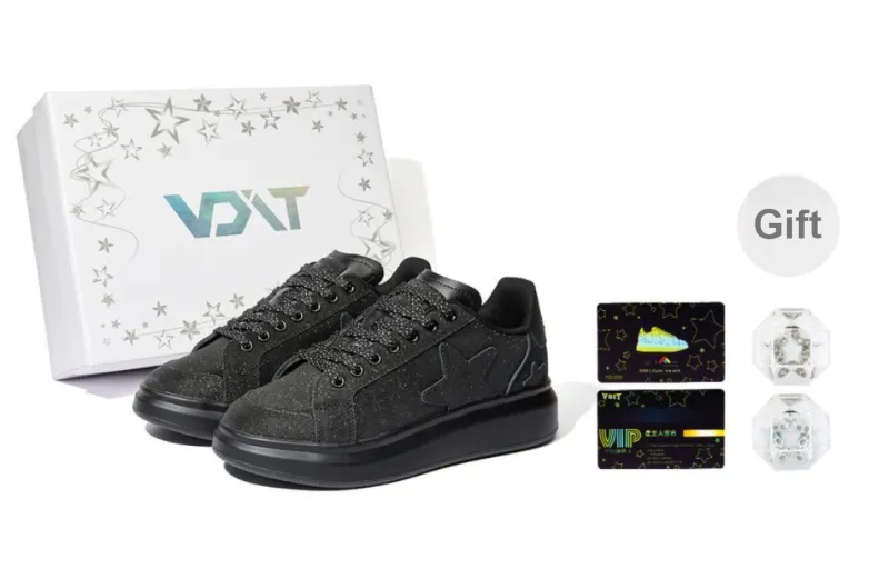 VOIT Skateboard Shoes Unisex Low Top Starlight Black-0