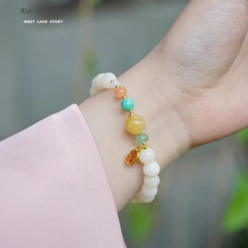 XIZITONGHUA White Jade Bodhi Bracelets Women's-2