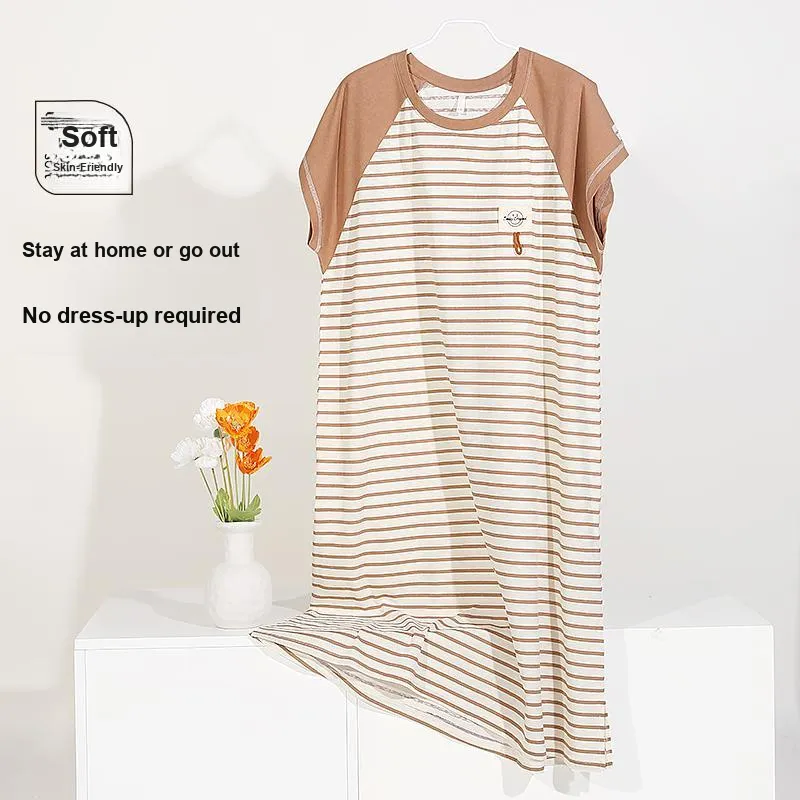 XIAFENYAN Nightgown Women's Brown-7